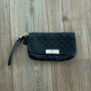 Black Signature Coach Wristlet